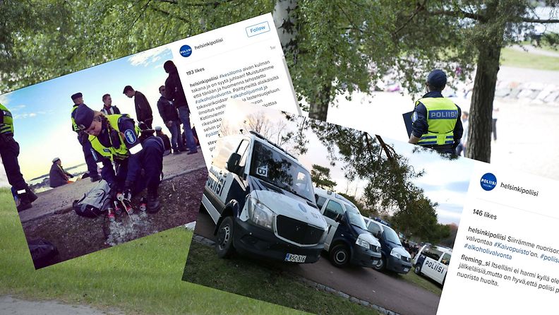 Helsingin poliisi oli näkyvästi läsnä myös somessa koulujen päättäjäisviikonloppuna.