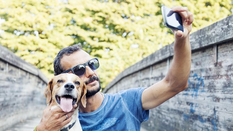 koiran kanssa selfie