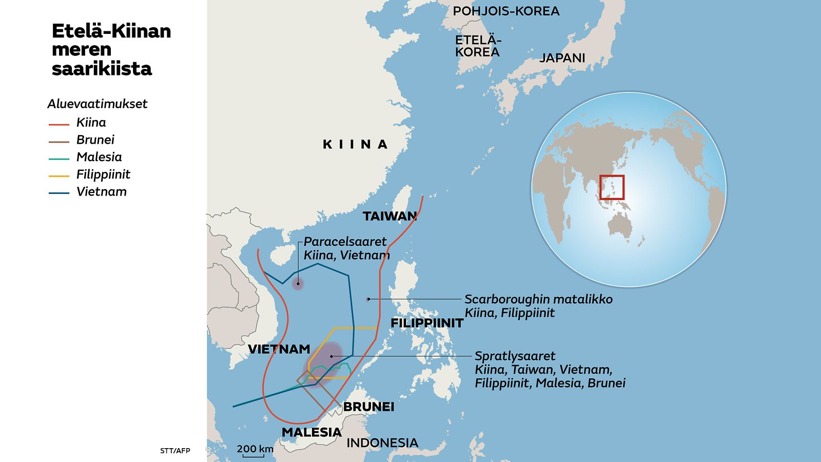 Aluekiista Etelä-Kiinan merestä ratkesi Filippiinien hyväksi – Kiina ei  hyväksy päätöstä 