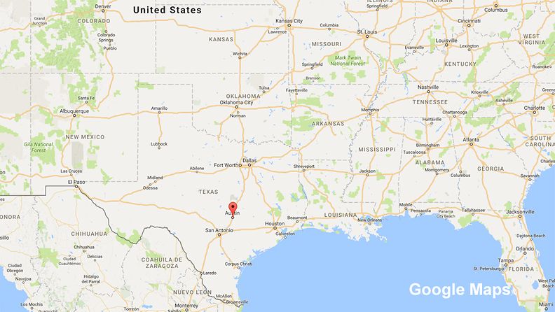 Austin kartalla. Kuva Google Maps. 
