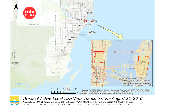 Karttakuvat paljastavat Floridan Zika-tartuntojen erikoisuuden – tautia  levittävät hyttyset liikkuvat vain 400 metrin säteellä 