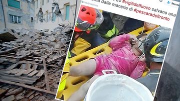 Italian maanjäristys Giorgina Cafini pelastettiin