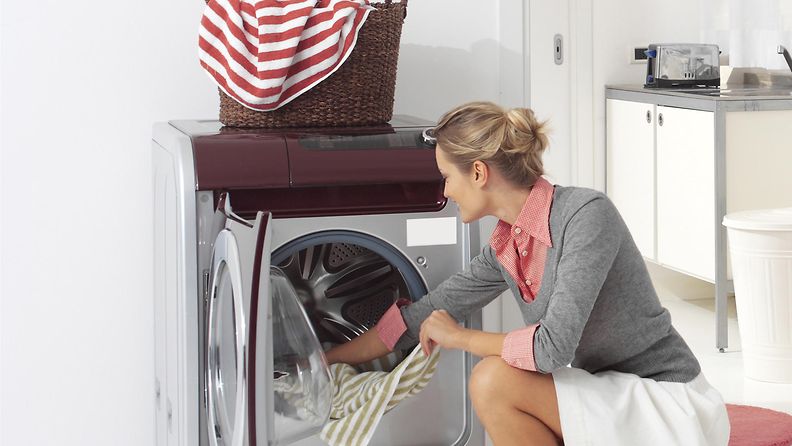 laundry and woman