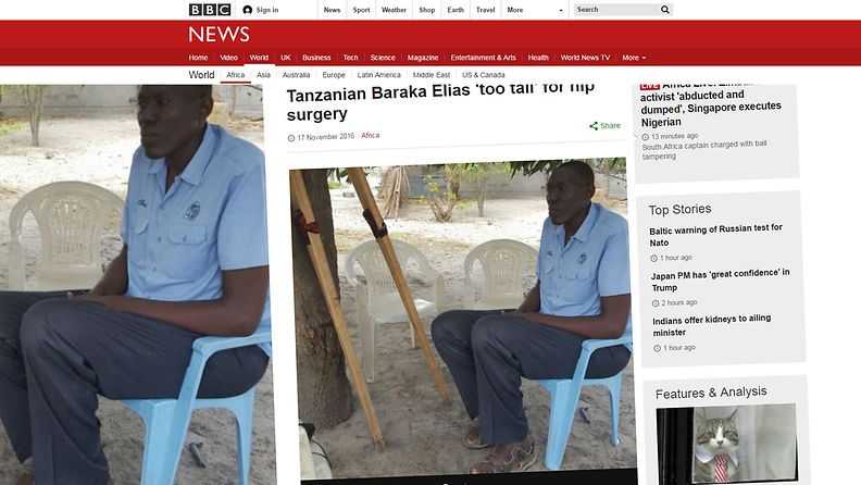 Tansanian pisin mies ruutukaappaus BBC