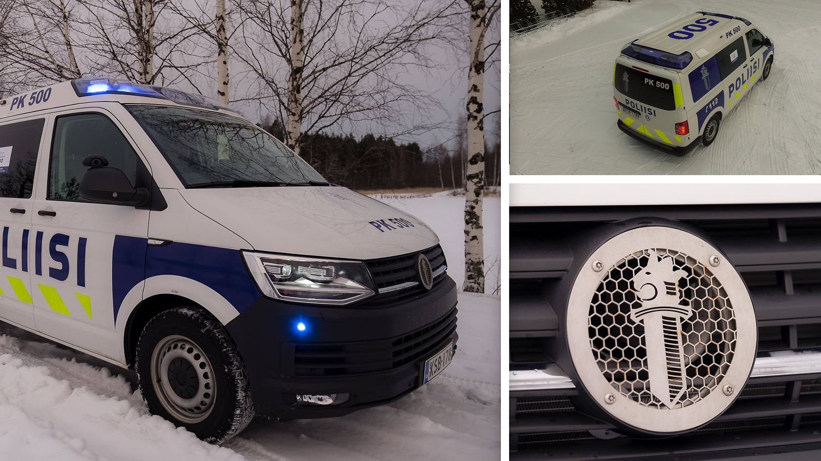 Erikoinen yksityiskohta: Uuden poliisiauton keulaa koristaa VW-logon sijaan  miekkaleijona 