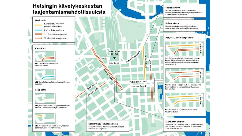 Helsingin kävelykeskustan laajentamismahdollisuuksia