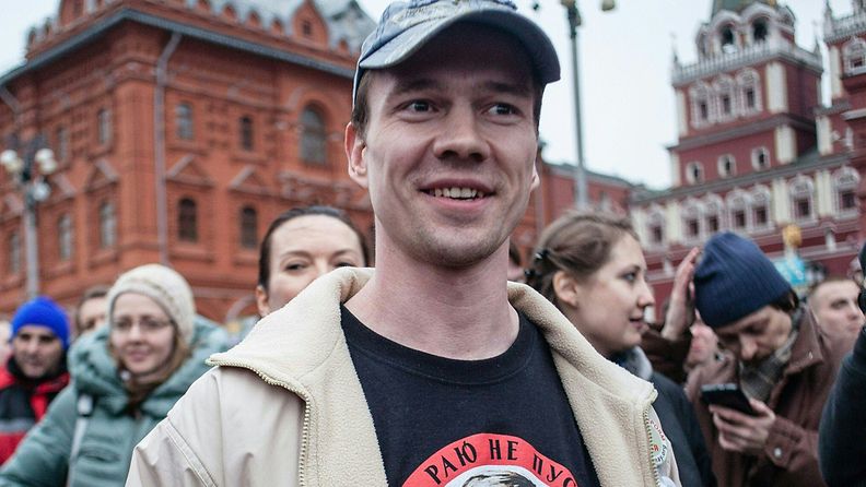 Venäläinen oppositioaktivisti Ildar Dadin Moskovassa järjestetyssä mielenosoituksessa 6. toukokuuta 2012.