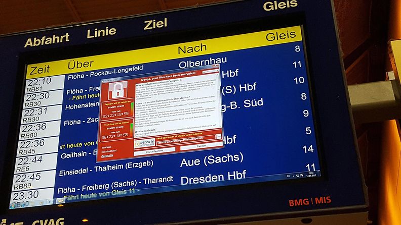 Maailmanlaajuisesti levinneellä kiristysohjelmalla on ollut jo yli 200 000 uhria yli 150 maassa. Yksi uhreista on ollut  Saksan rautatieyhtiö Deutsche Bahn.