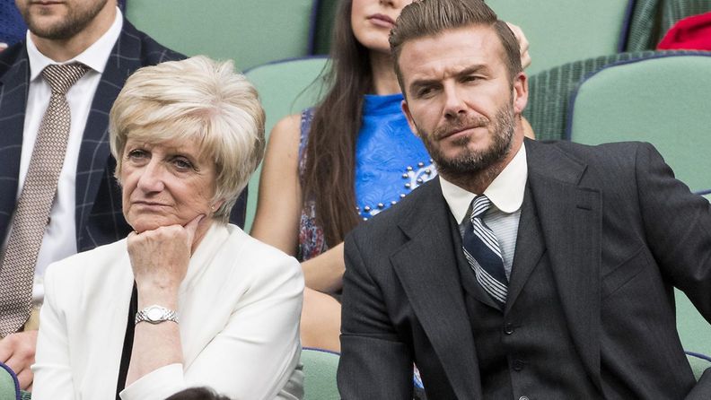 Sandra West ja David Beckham Wimbledonissa 2016