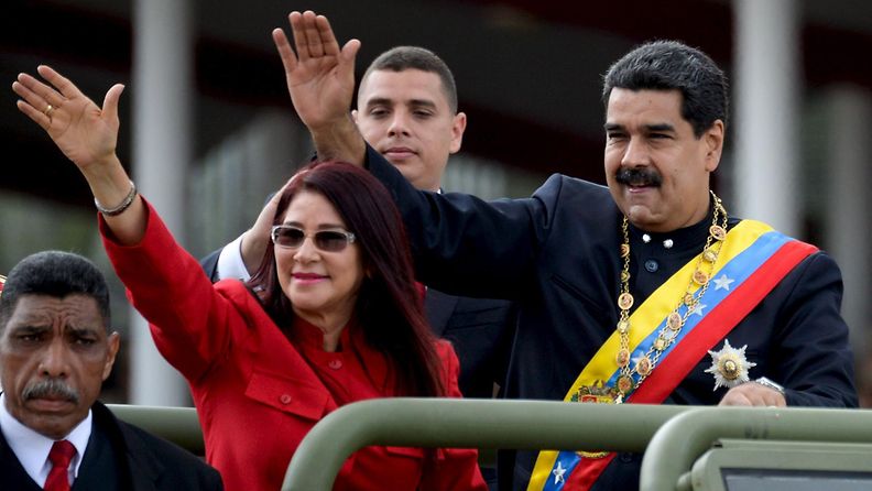Venezuelan presidentti Nicolas Maduro ja hänen vaimonsa.