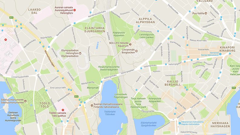 Google Maps Helsinki Pasila Töölö Sörkka