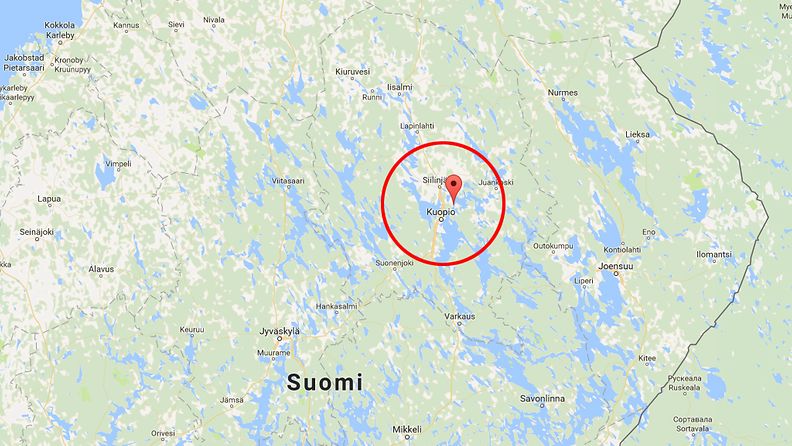 Kuopio, kuvakaappaus Google Mapsista