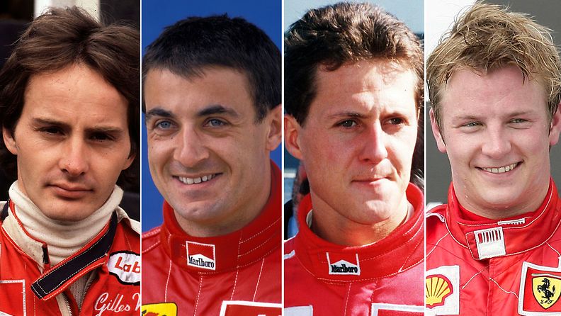 Gilles Villeneuve, Jean Alesi, Michael Schumacher, Kimi Räikkönen, Ferrari