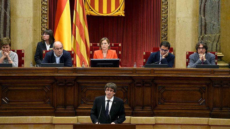 Katalonia aluejohtaja Puigdemont puhe