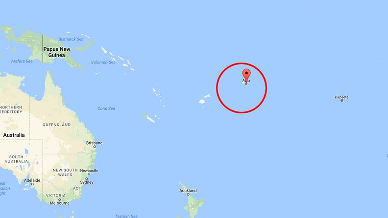 Maanjäristys Samoan läheisyydessä. Kuva: Google Maps