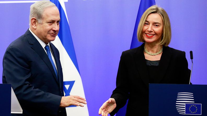 Netanjahu ja Mogherini Brysselissä 11.12.2017