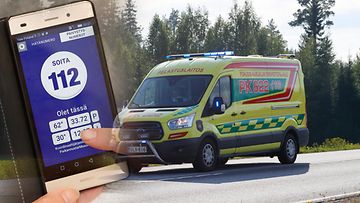 AOP ambulanssi kuvitus 112 hätänumero hätäpuhelu 1.03629294