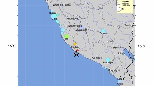 Perun rannikolla voimakas maanjäristys 