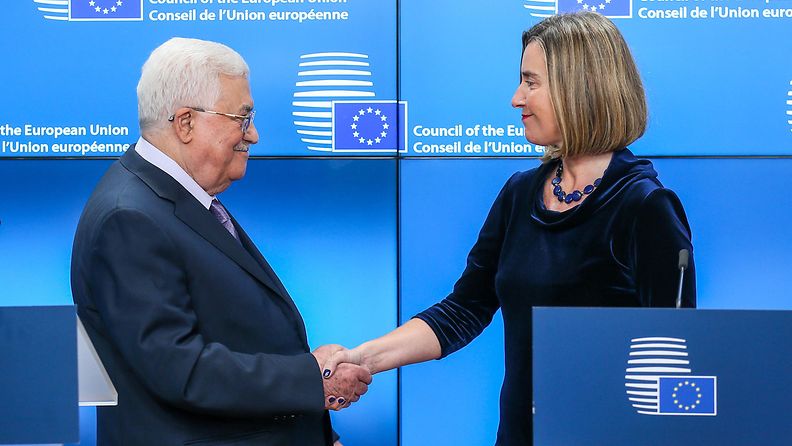 AOP mahmud Abbas, Federica Mogherini Brysselissä 22.1.2018