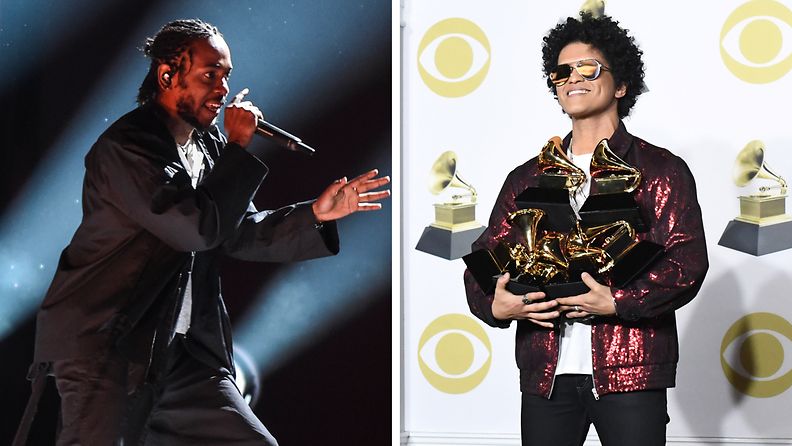 Kendrick Lamar ja Bruno Mars Grammy-gaalassa 2018