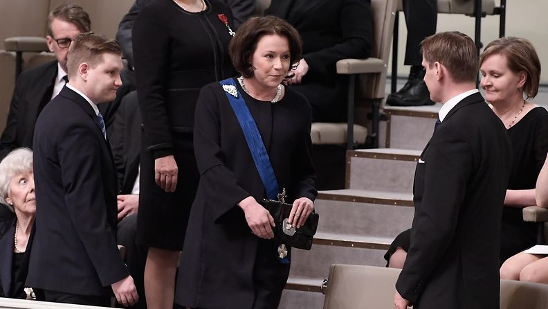Jenni Haukio presidentti Niinistön virkaanastujaisissa 1.2.2018.