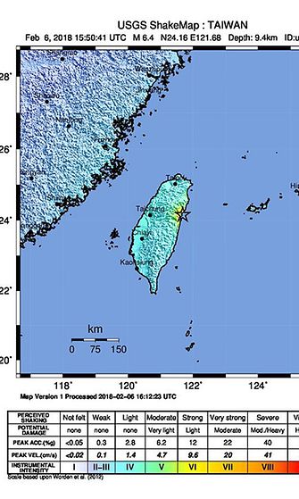 Taiwan Hualien maanjäristys