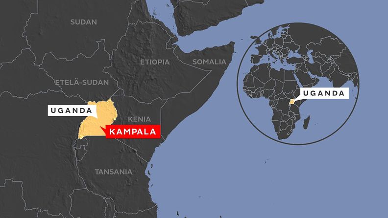 Uganda kartta kampala