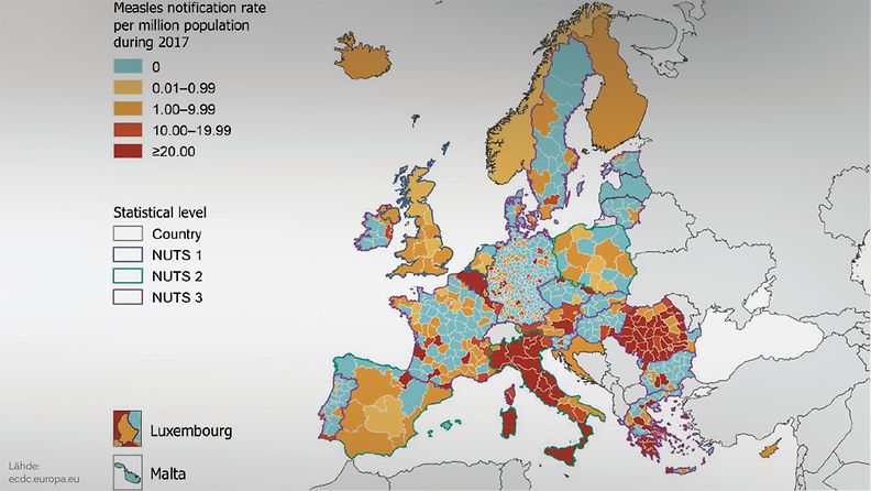 kartta eurooppa rokotukset 4