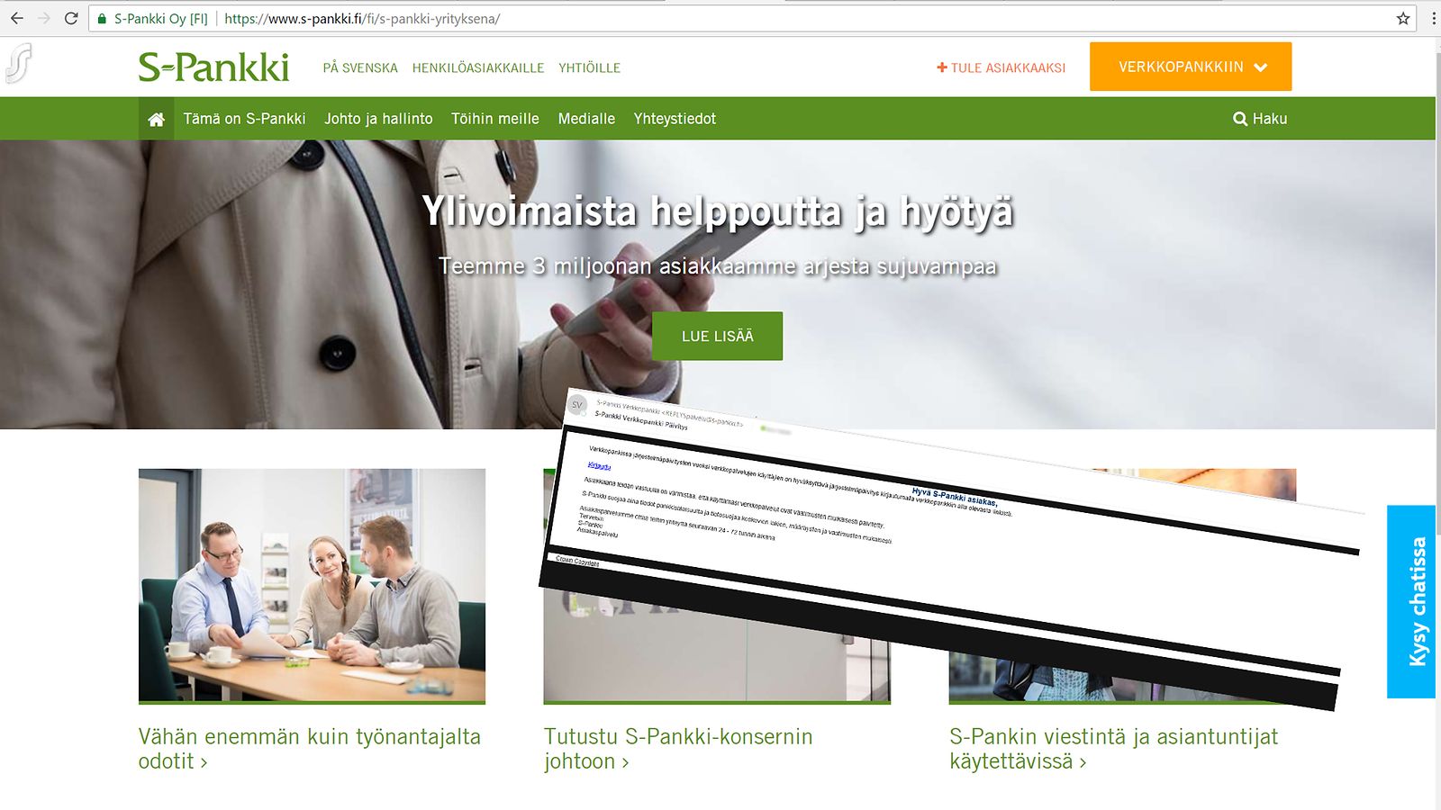 S-Pankin nimissä leviää jälleen sähköpostihuijaus – älä haksahda tähän  aidonoloiseen viestiin 