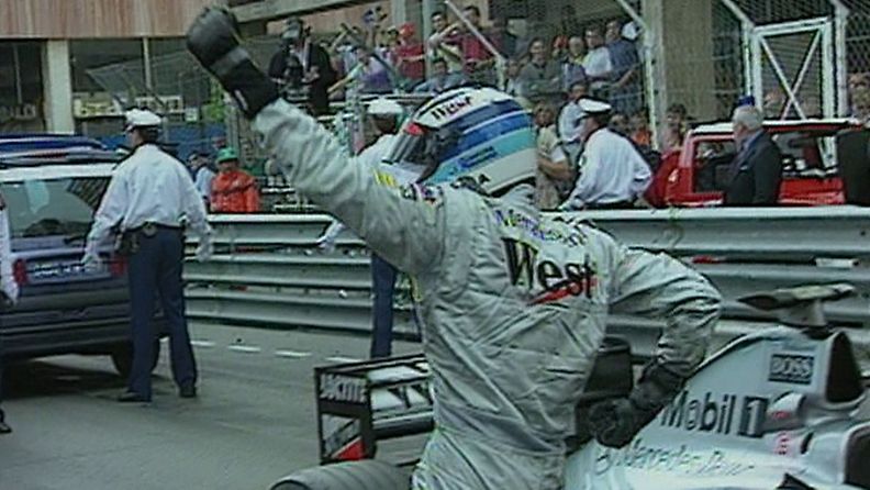 Mika Häkkinen, tuulettaa, Monaco, 1998