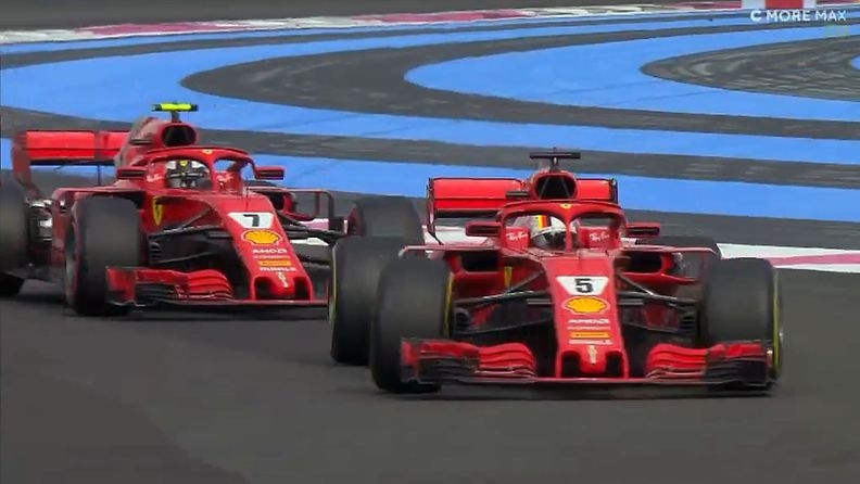 Kimi Räikkönen, Sebastian Vettel, 2018, Ranska, ohitus
