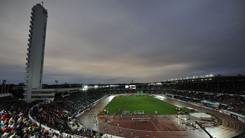 Olympiastadion EM-yleisurheilun näyttämönä.