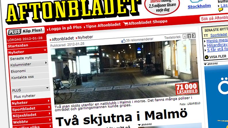 Ruotsalainen iltapäivälehti Aftonbladet kertoi tapauksesta verkkosivuillaan.