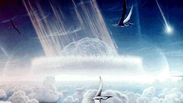 Chicxulub, asteroidin törmäys, taiteilijan näkemys