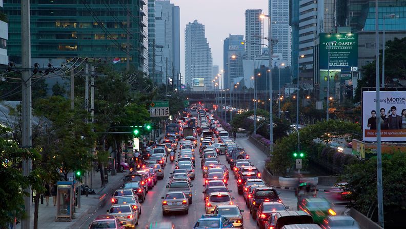 thaimaa bangkok liikenne ruuhka