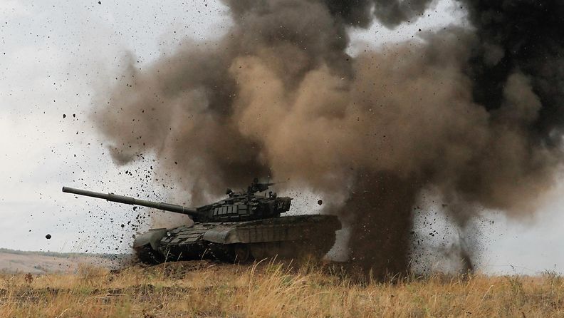 Kapinallisten tankki Ukraina sotaharjoitus