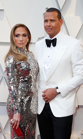 Jennifer Lopez ja Alex Rodriguez Oscar-gaala punainen matto 25.2.2019