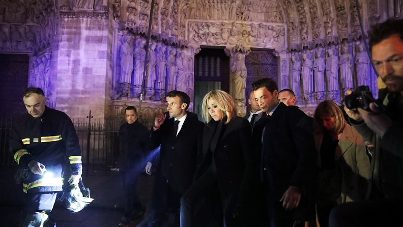 Emmanuel ja Brigitte Macron, Notre Dame