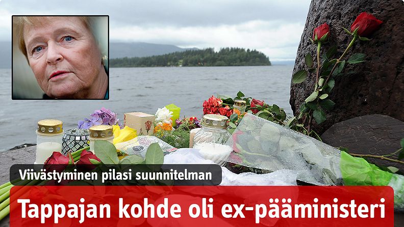 Norjan terrori-iskut tunnustanut Anders Behring Breivik halusi surmata Norjan entisen pääministerin Gro Harlem Brundtlandin.