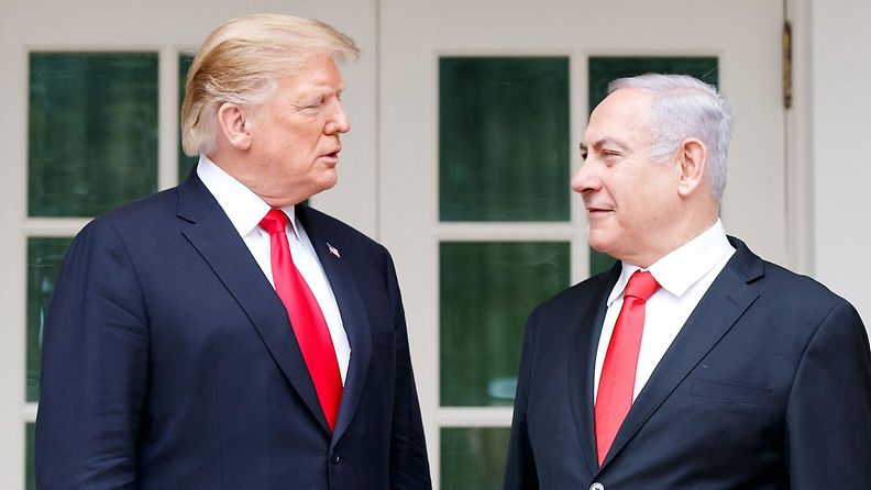Donald Trump ja Benjamin Netanjahu Valkoisessa talossa 25.3.2019