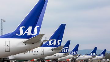 SAS koneita Oslo Gardermoen lentokenttä 26.4.2019