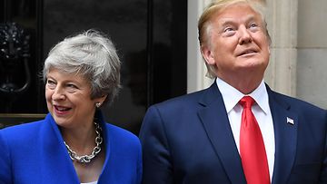 Theresa May ja Donald Trump valtiovierailu Lontoo 4.6.2019
