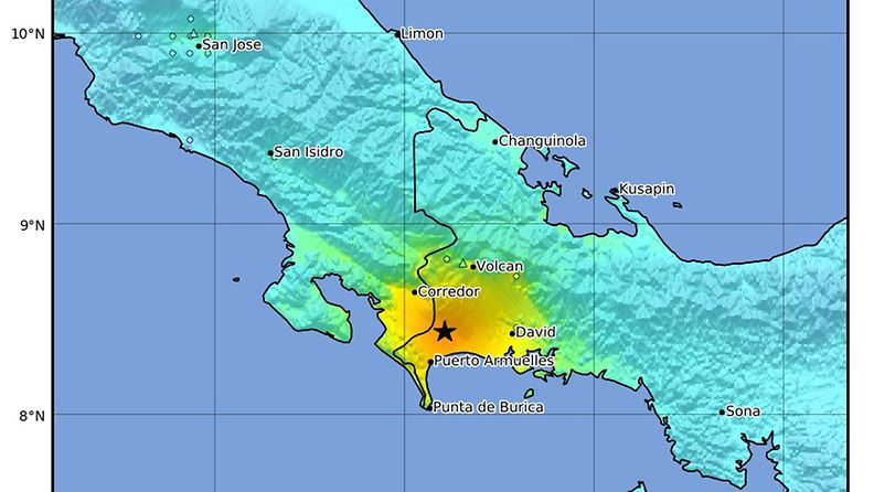 AOP Panama, Costa Rica, maanjäristys