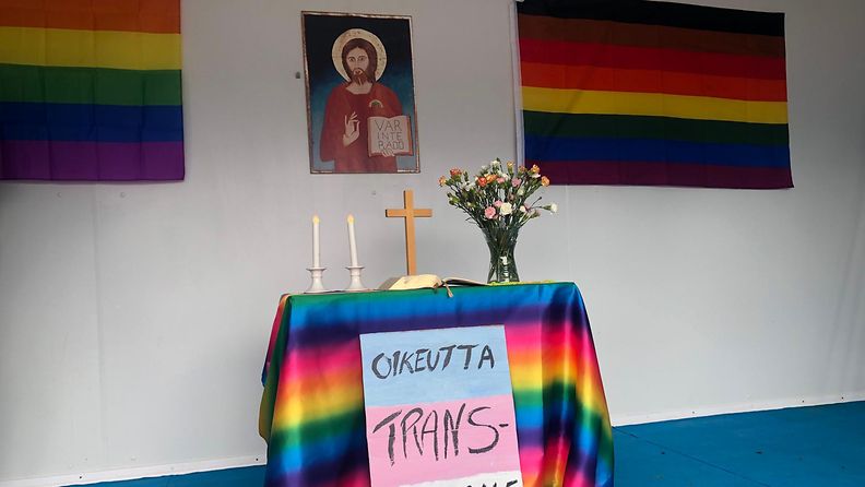 Kontti kirkko Pridessa 2019, alttaritaulun kopioitu Visbyn kirkosta