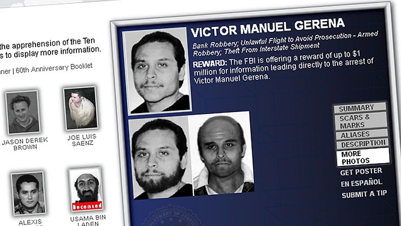 New Yorkissa syntynyt Victor Manuel Gerena on paennut Yhdysvaltain viranomaisia jo 26 vuotta, pidempään kuin kukaan muu häntä ennen.