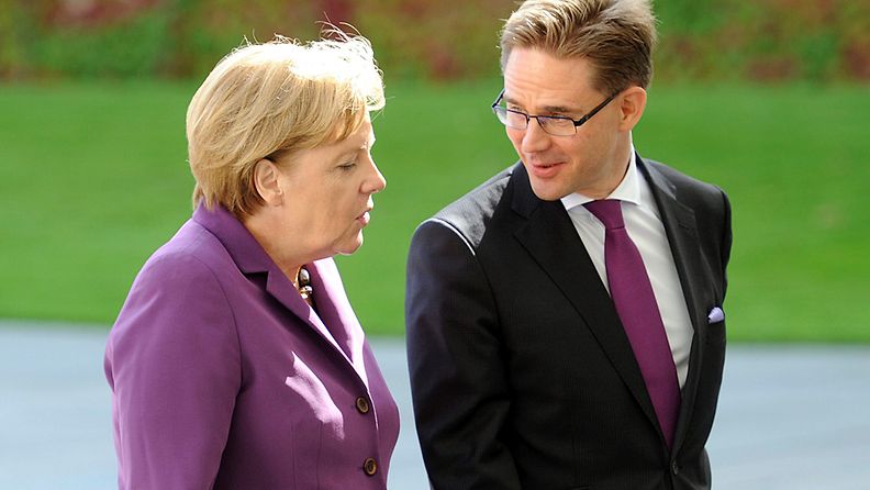 Angela Merkel ja Jyrki Katainen tapasivat Berliinissä 13. syyskuuta 2011.