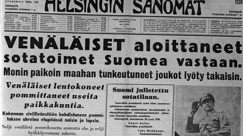 Neuvostoliitto hyökkäsi suomeen 30.11.1939 LK