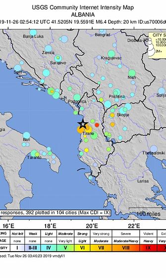 Maanjäristys Albaniassa