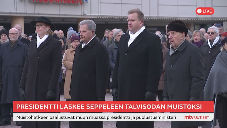 Tasavallan presidentti Sauli Niinistö osallistui talvisodan alkamisen 80-vuotispäivän juhlaan Helsingissä.