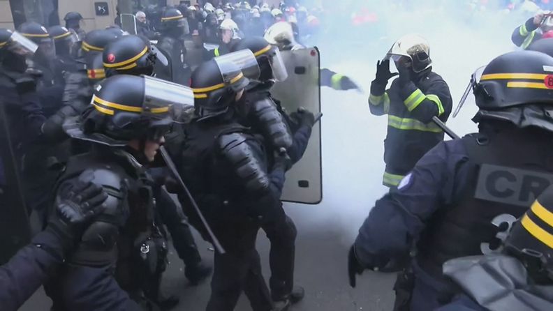 Ranska palomiesten mielenosoitus EPA